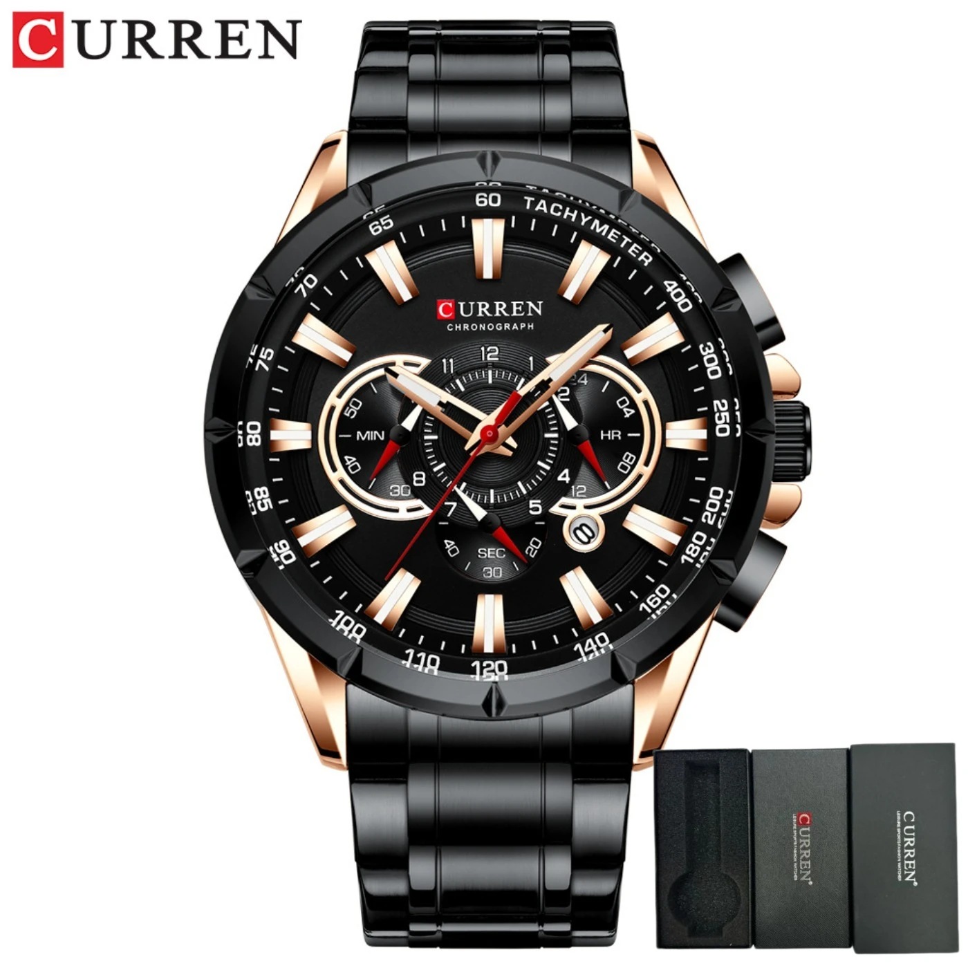 Men's Casual Sport Chronograph Watch with Luminous Pointers