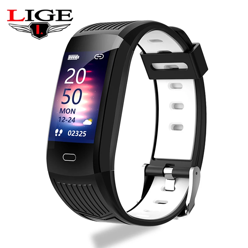 LIGE Smart Watch Men Color Screen Heart Rate Blood Pressure Clock Call Reminder Waterproof Sports Bracelet Women For Android Ios