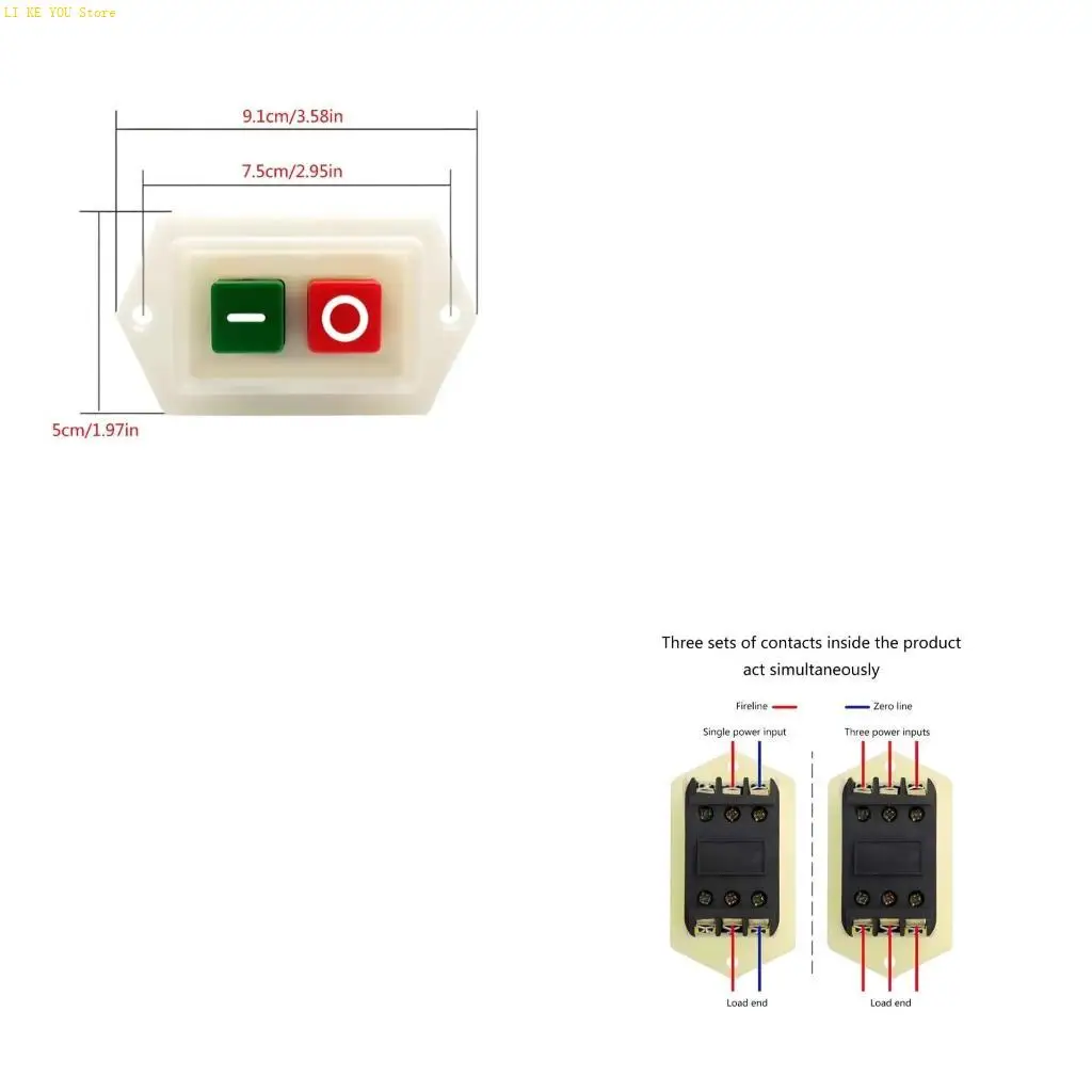 W3JE Starts Stop Push Button Switches on/Offs Table Drill GrinderCutting Machine Switches