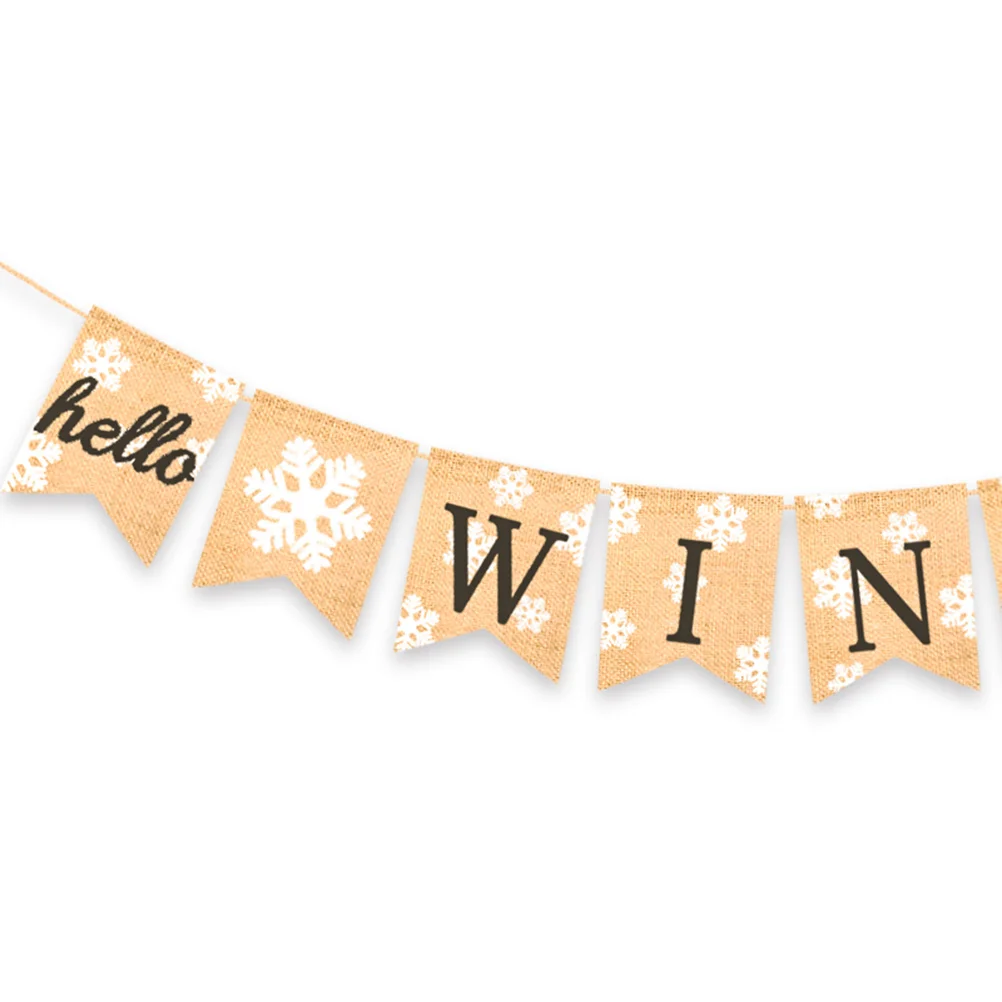 

Christmas Burlap Bunting Banner Decorative Festival Party Supplies Christmas Decoration Banner Hanging Ornament