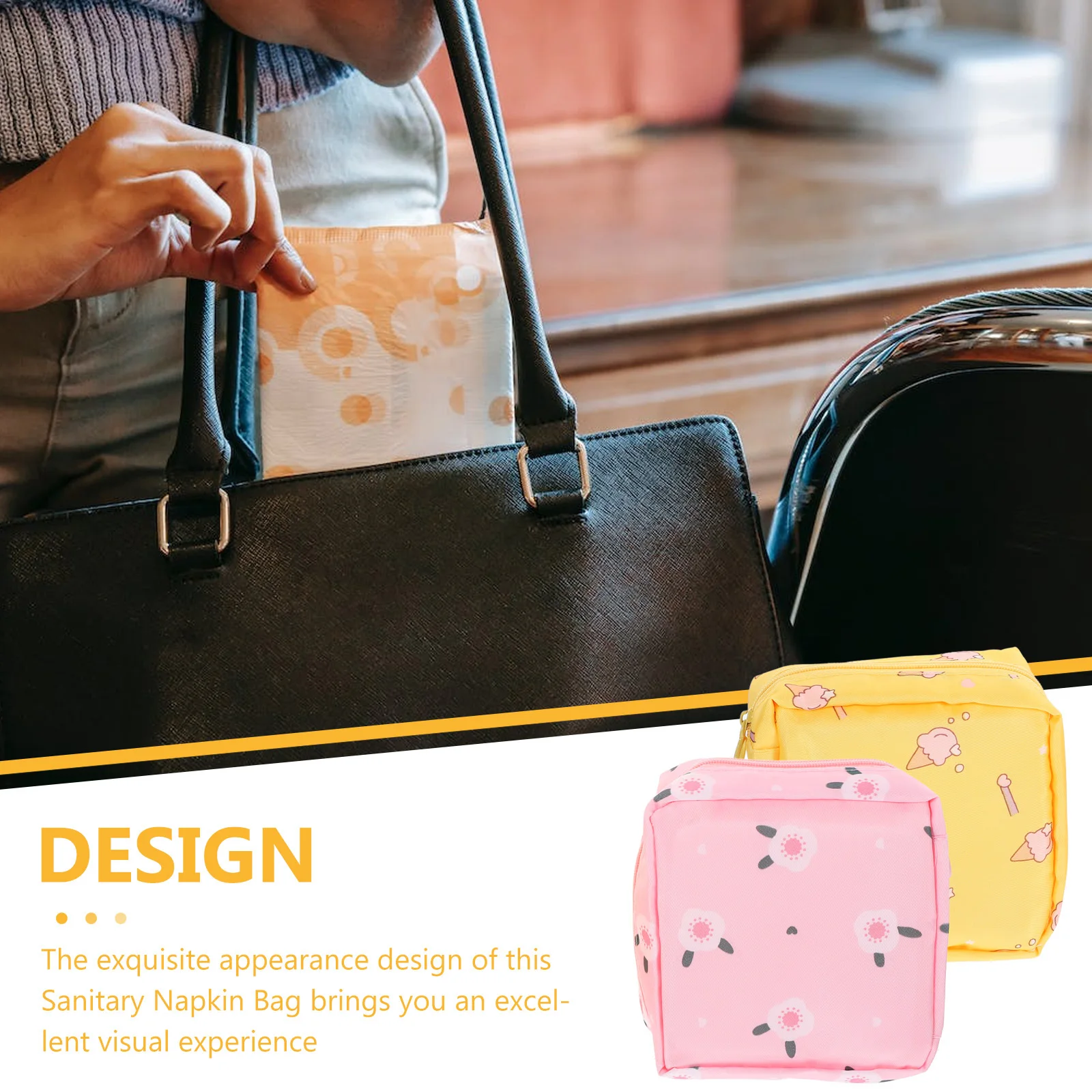 

2Pcs Sanitary Napkin Bag Portable Oxford Cloth Period Organizer Multifunction Storage Pouch for Tampons Makeup Keys Jewelry Cash