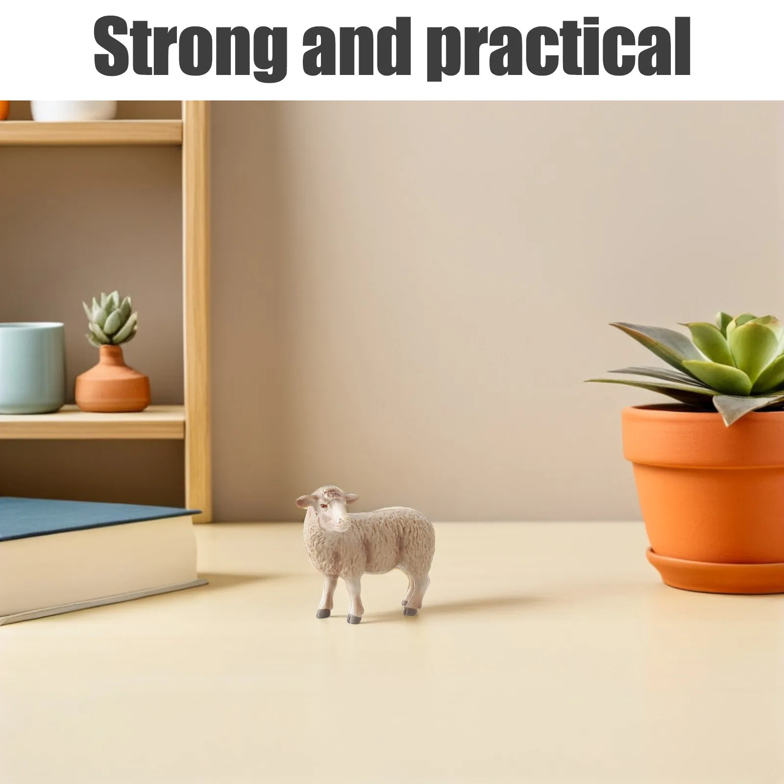 1Pcs Simulation Sheep Decoration Realistic Lifelike Animal Ornament for Home Office School Photo Prop Creative Room Decor - view 3