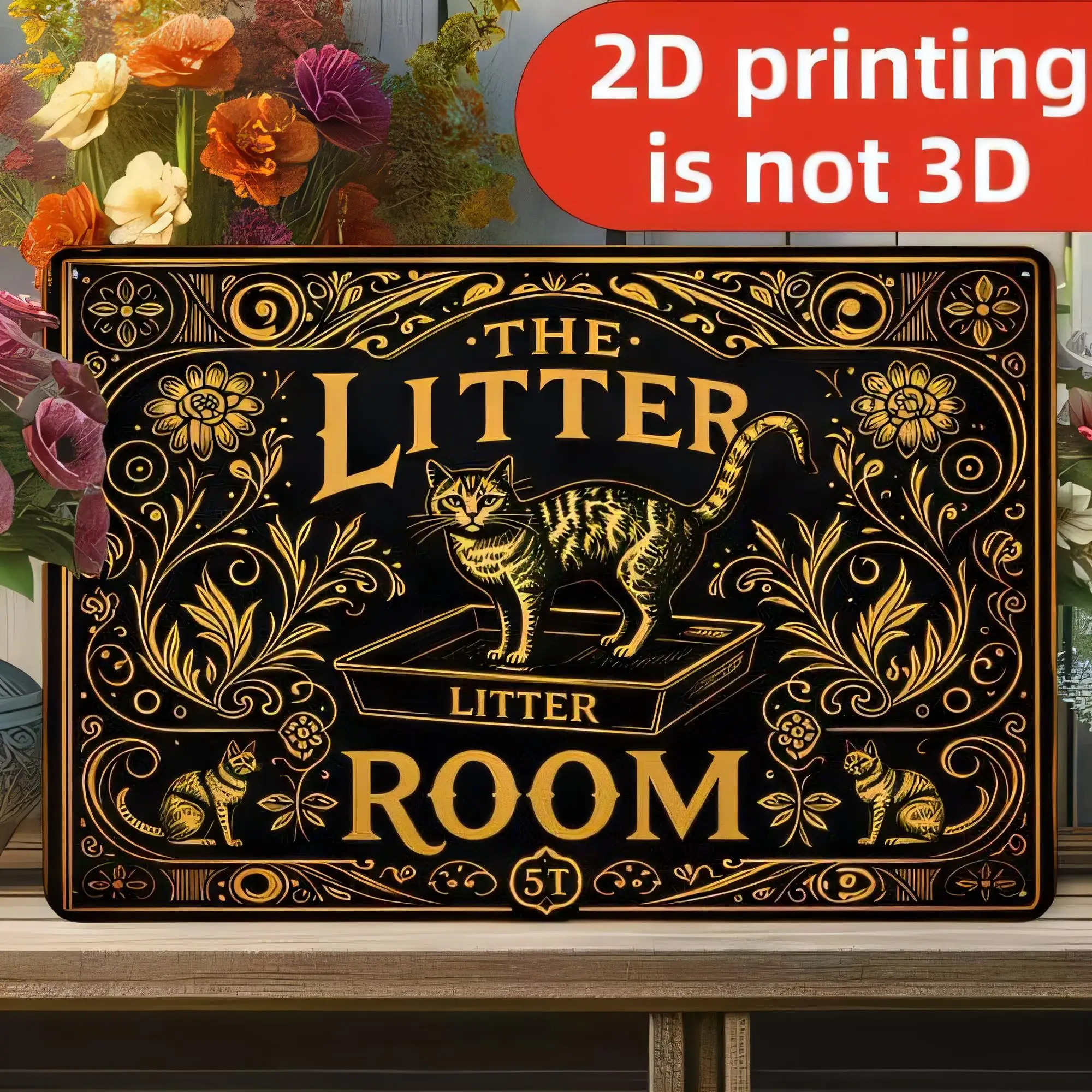 Tin Sign The Litter Room 5T 10T Funny Cat Paw Vintage Metal Wall Plaque Retro Poster for Bathroom Toilet Room Decor 2D Printing