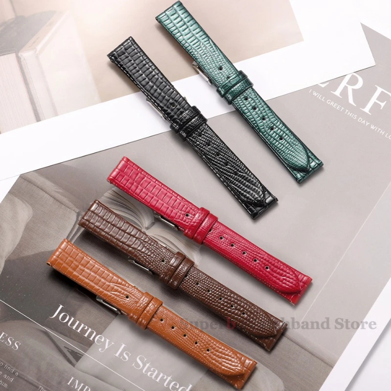 موضة سحلية الملمس الجلود حزام الساعات دبوس مشبك لينة مقاوم للماء حزام ساعة اليد للنساء والرجال 8 مللي متر 10 مللي متر 12 مللي متر 14 مللي متر 16 مللي متر