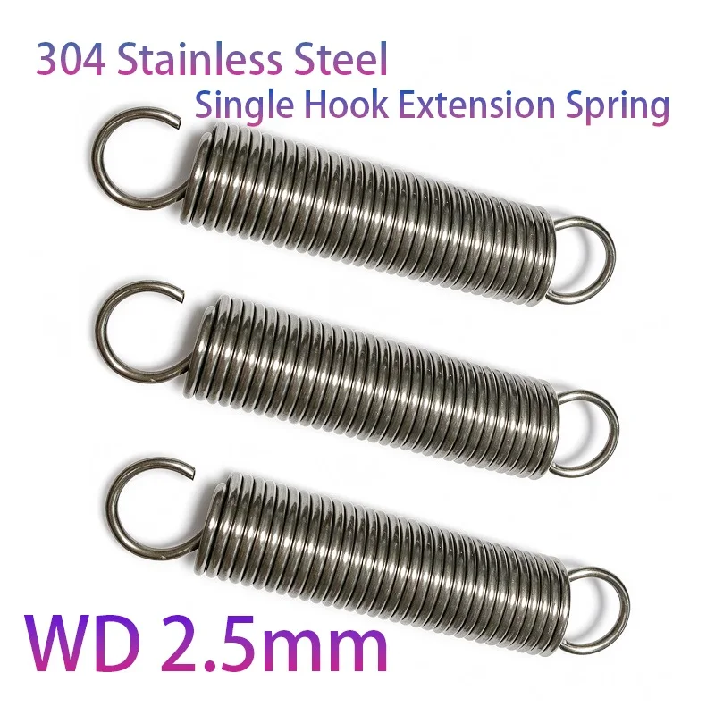 304 Stainless Steel Extension Spring, with Hooks Tension Spring,WD2.5mm,OD16/18/20/22/25mm,For Garage Farm Machinery Gate DIY