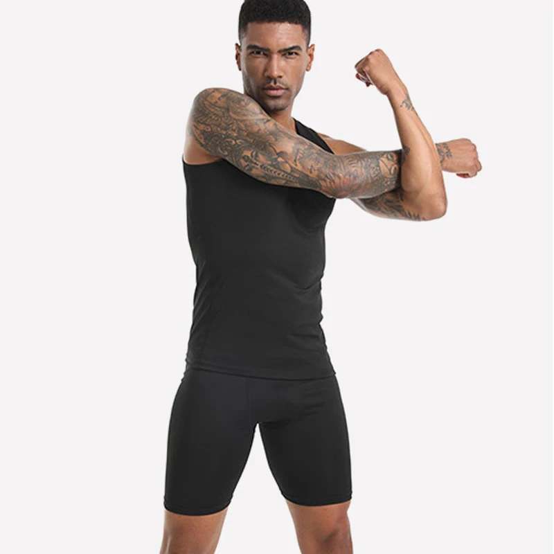 Men Compression Gym Sleeveless Shirt Quick Dry Fitness Tank Top Breathable Basketball Vest Bodybuilding Tank Top Man Clothing