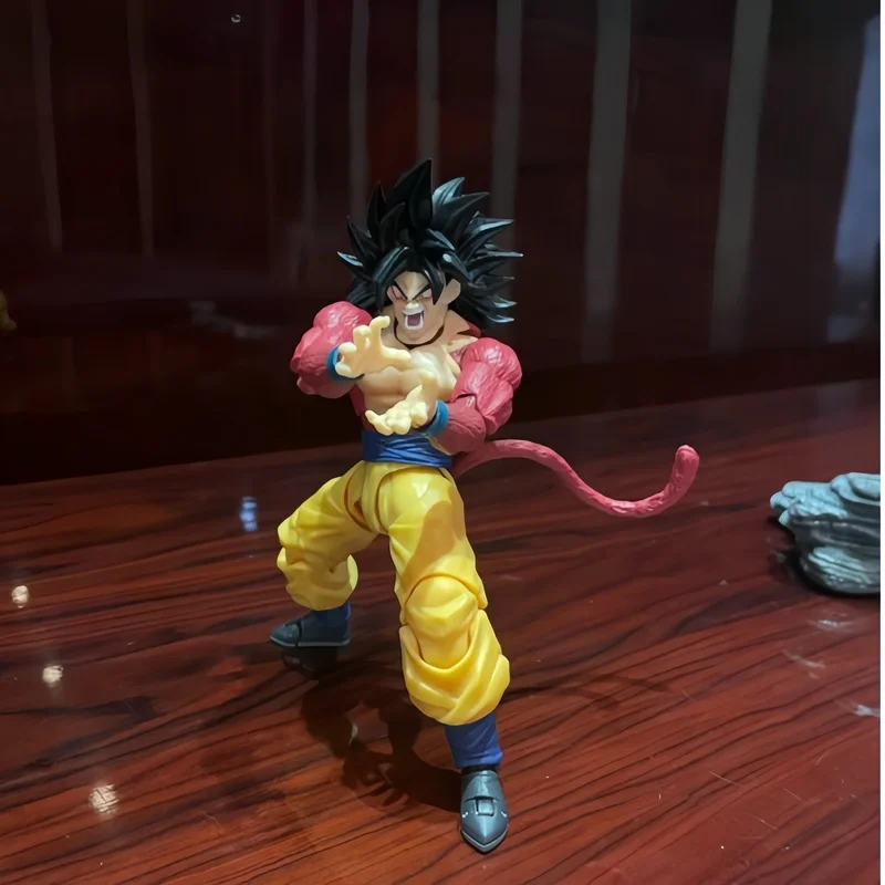 In Stock Original Black Hole Shf Model Son Goku Super Saiyan 4 Form 3.0 Wild Power Old Version Action Figure Toys Gifts