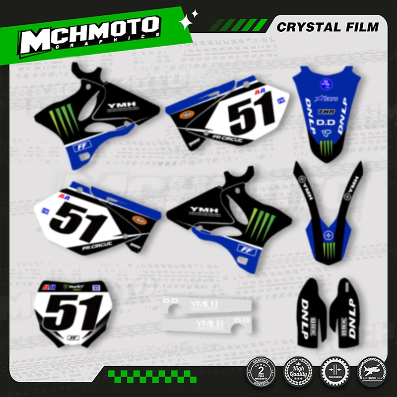 

MCHMFG Custom Motorcycle Graphics Decal Stickers For YAMAHA YZ 125 250 2002-2014 YZ125 YZ250
