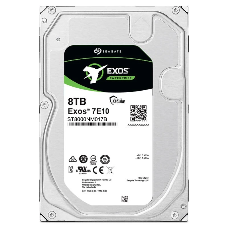 ST8000NM017B Seagate Exos 7E10 8 تيرابايت 7.2K SATA 6 جيجابايت/ثانية 256 ميجابايت 8.9 سم محرك الأقراص الصلبة الداخلي