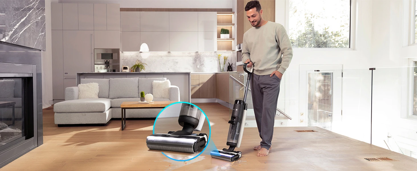 Tineco Floor ONE S7 PRO Kabelloser Nass-Trocken-Saugwischer mit LED-Display, entfernt klebrige Verschmutzungen und Tierhaare, Zentrifugalttechnologie. – Detail 15