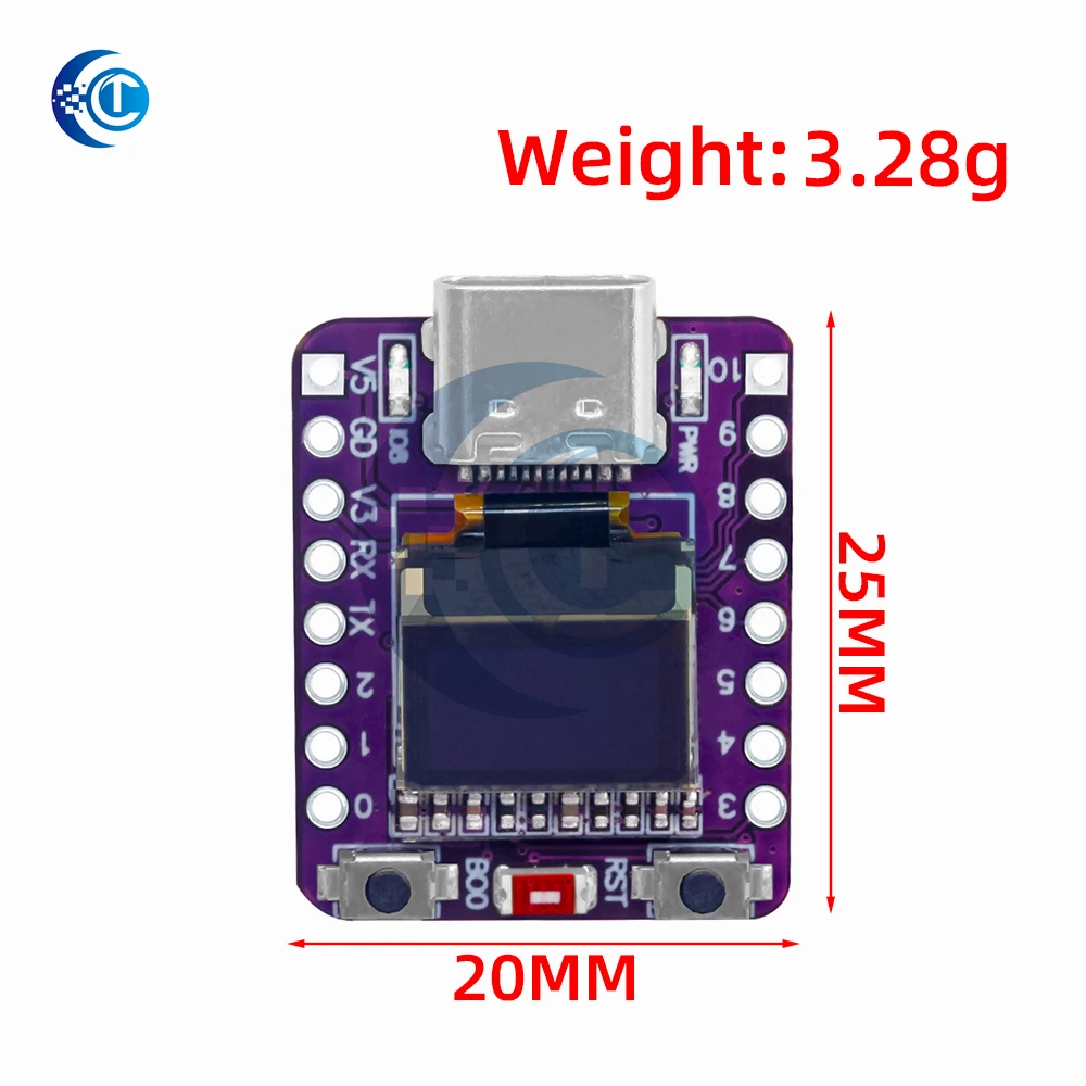 MINI ESP32-C3 Development Board 2.4G Wifi 4 BT Module with 0.42 Inch OLED Display 4MB Flash Ceramic Antenna USB Type-C ESP32 C3