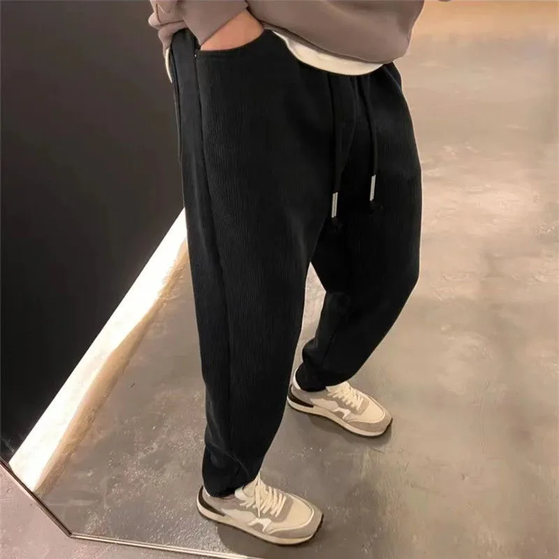 New Autumn/Winter Fashion Brand Corduroy Plush Thickened Harun Casual Loose and Handsome Versatile Sports Men's Guard Pants