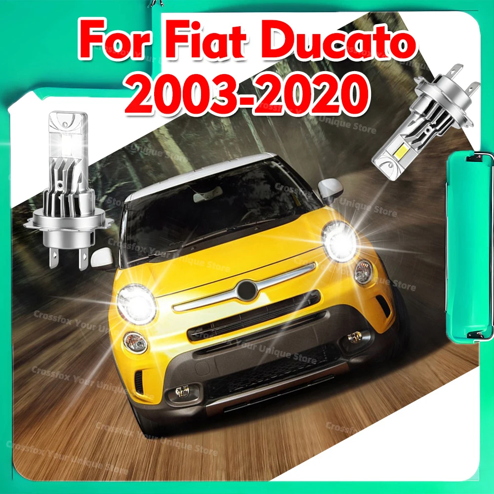 2Pcs LED H7 For Fiat Ducato 2003-2020 2004 2005 2006 2007 2008 2009 2010 2011 2012 2013 2014 2015 Car Headlights 30000LM Lampada