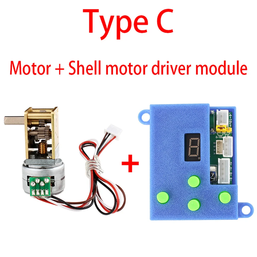 

15BY Micro Stepper Motor Metal Brushless 2 Phase 4 Wire Self Locking Reversible Gearbox Stepping Worm Gear Stepper Motor