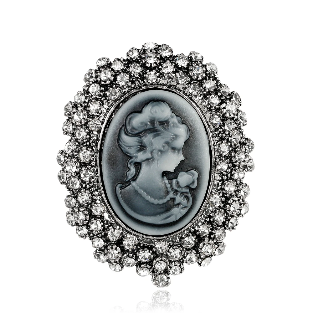 Elegant Style Vintage Victorian Design Queen\'s Cameo Antique Wedding Beauty Brooch Pin Jewelry Gift