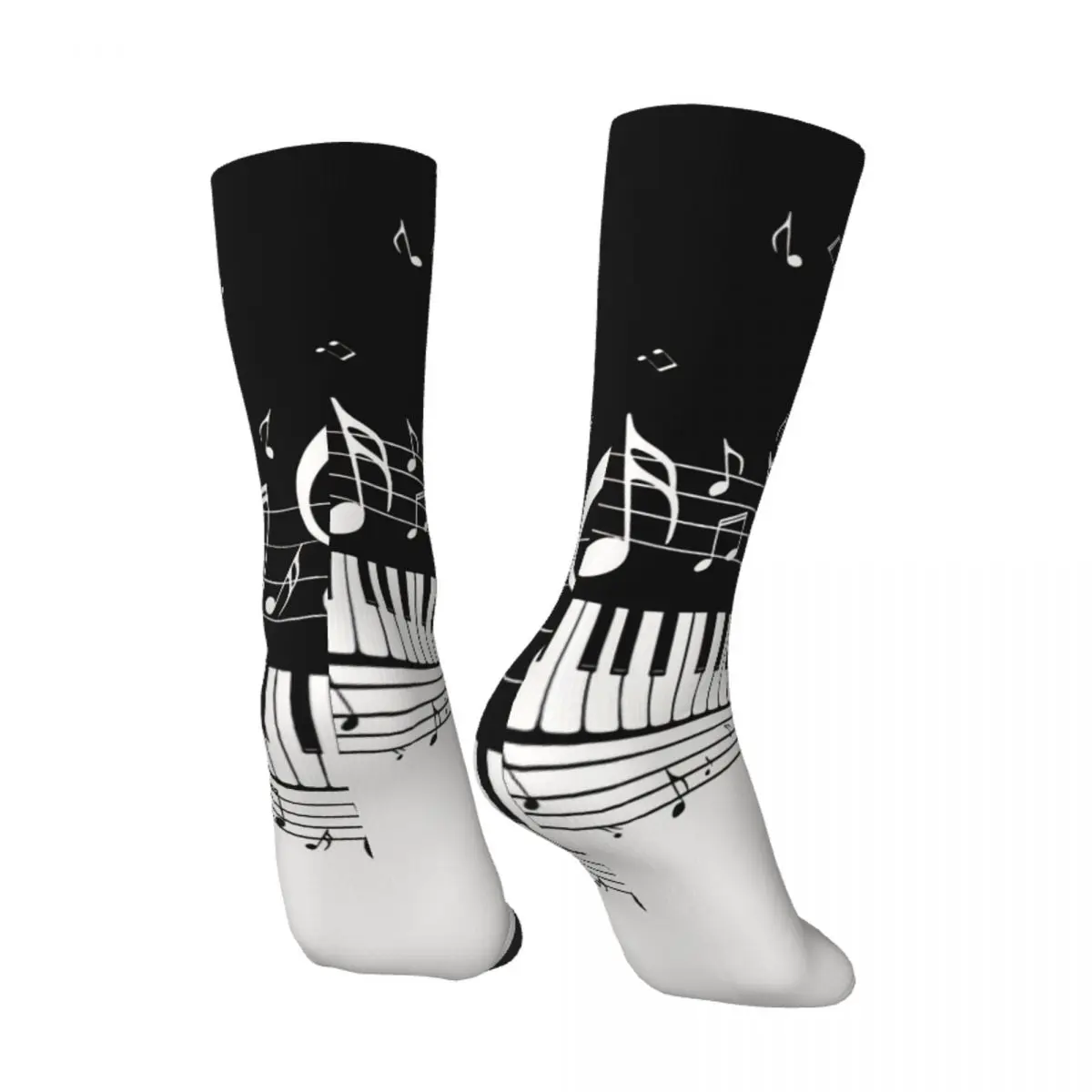 Hip Hop Vintage Piano Key Crazy Men's Socks Unisex Harajuku Seamless Printed Novelty Crew Sock Boys Gift