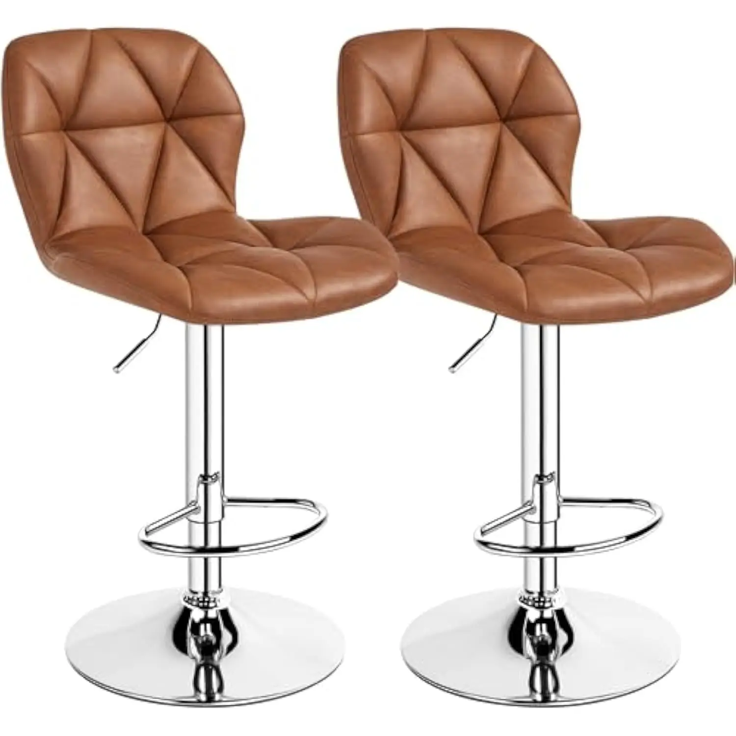 

Barstools Set of 2, Modern Kitchen Island Stools with Backrest, Pu Leather Adustable Counter Stools for Kitchen Counter Bar,