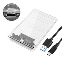 Type C 3.1 usb 3.0 mini 2.0 External Hard Drive Enclosure 2.5 inch SATA to USB3.0 UASP Clear  Hard Drive Case HDD  Box