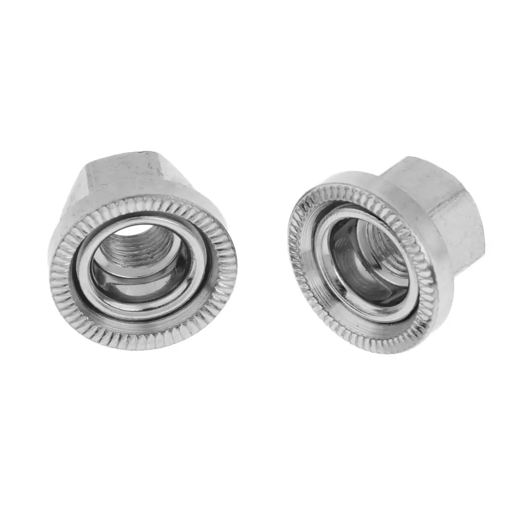 Set of 2 Stainless Steel Rear Wheel Hub Flange Axle Nut 9mm