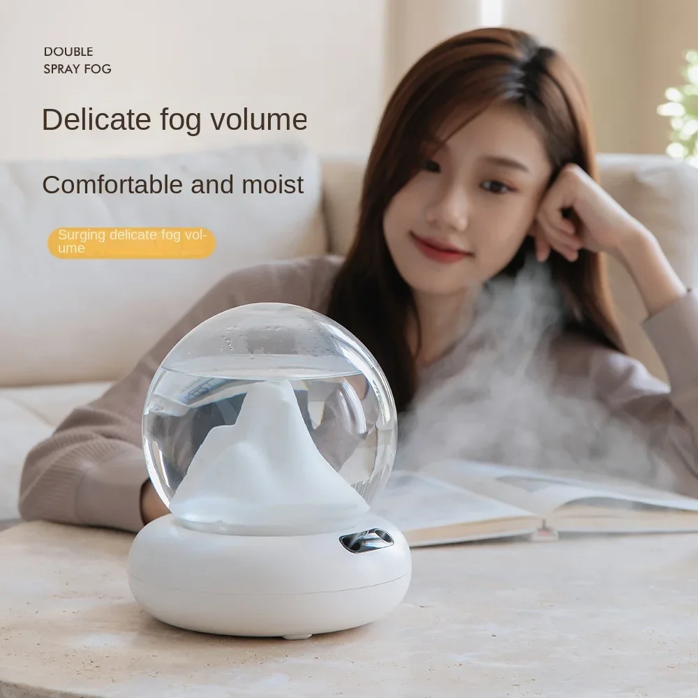 USB Mountain View Humidifier Household 2L Large-capacity Bedroom Colorful Atmosphere Lamp Desktop Creative Double-jet Humidifier