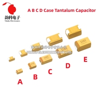 10pcs A B C D Case Tantalum Capacitor 6V 10V 16V 25V 35V 50V 0.1UF 1UF 2.2UF 4.7UF 10UF 22UF 33UF 47UF 100UF 220UF 330UF 470UF