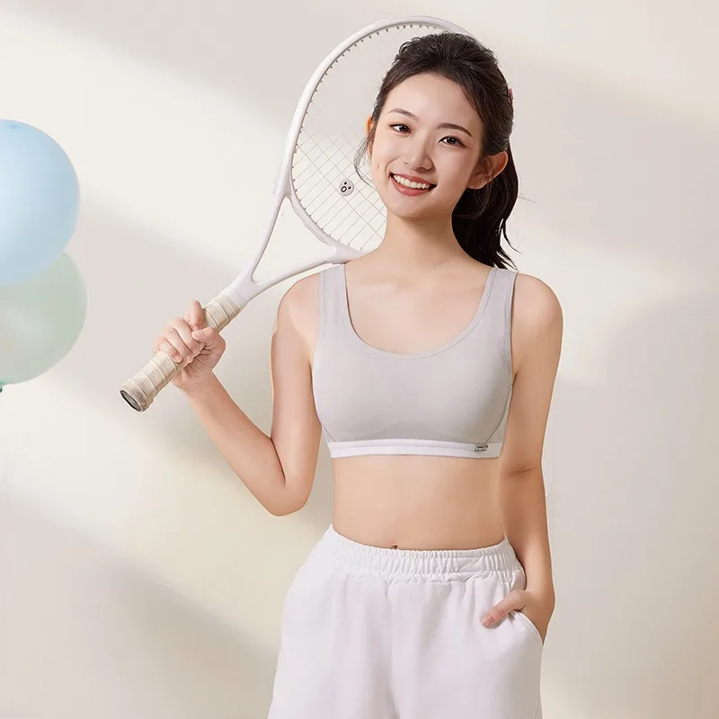 Full Cup Brassiere Girls' Underwear Women's Sports Shockproof Running Vest Lady Development Period Children's Fix Cup Womans Bra