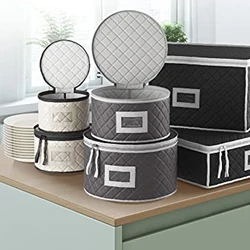 Cup Plate Bowl Storage Bag Hard Shell and Stackable Stores Chinaware for Glass and Dish Storage