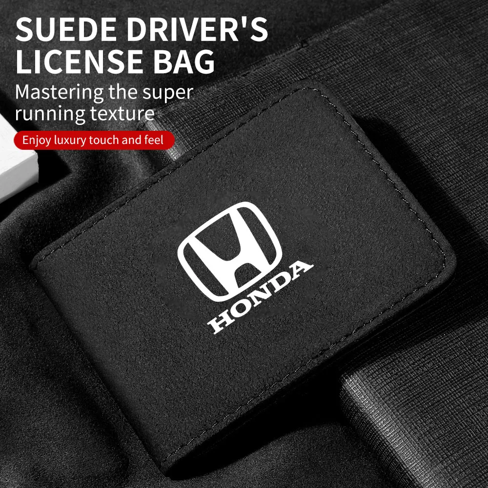 Car Driving License Bag Card Credit Holder Purse For Honda Fit Jazz GK5 Civic Type-R CRV Pilot Accord Insight Spirior City HRV