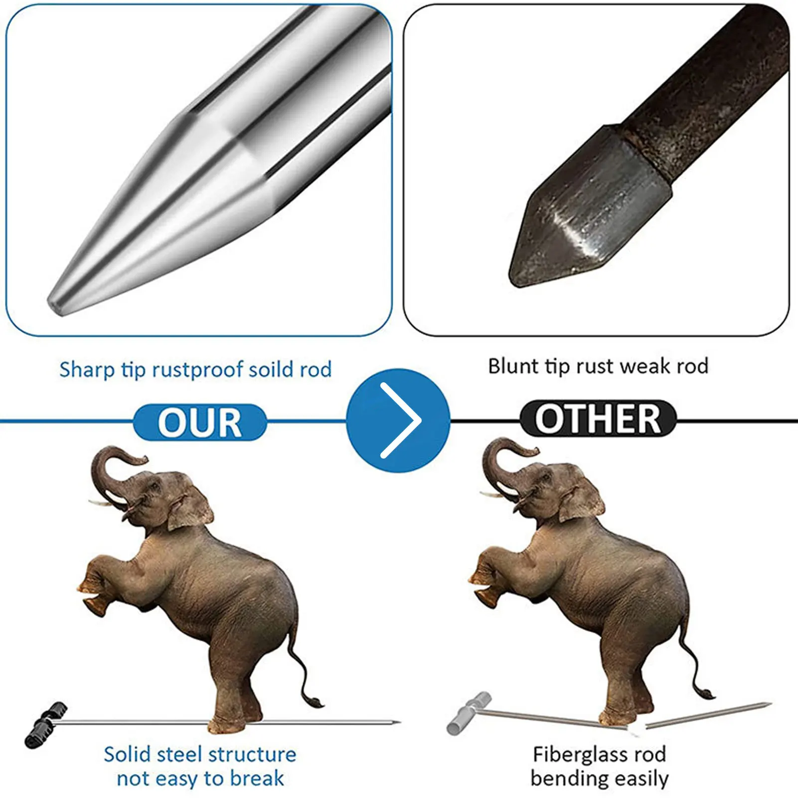 مجسات عينة التربة مجسات عينة التربة مع مقبض T طرف قابل للتعديل أداة عينات التربة من الفولاذ المقاوم للصدأ لمزرعة العناية بالنباتات #6