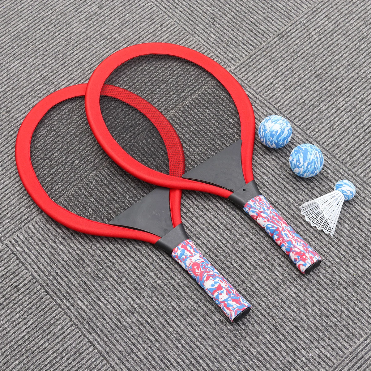 1 Pair Children's Tennis Racket Kids Palying Badminton Oval Rackets Game Props for Kindergarten Primary School Outdoor Sports (R