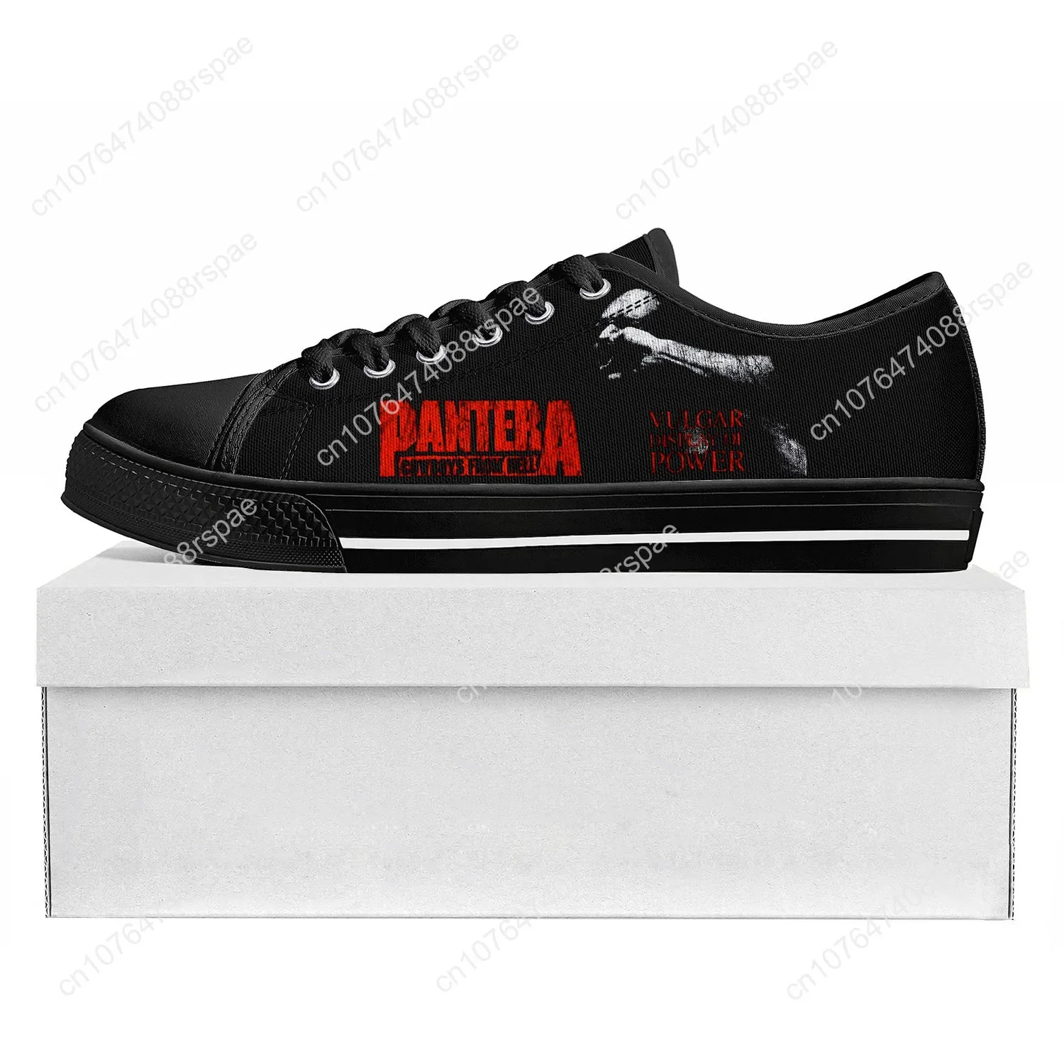 Pantera Metal Band Pop Low Top High Quality Sneakers Mens Womens Teenager Canvas Sneaker  Prode Casual Couple Shoes Custom Shoe