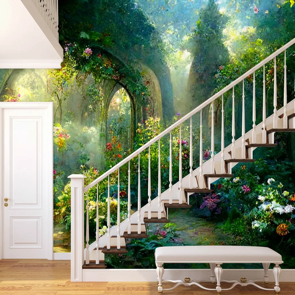Dreamy forest style, bedroom headboard background, photography studio backdrop, self-adhesive material.