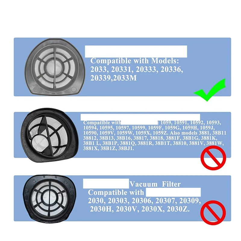 Filtre HEPA de rechange pour aspirateur Bissell, accessoires compatibles avec les modèles 2033, 20331, 20333 et 20339