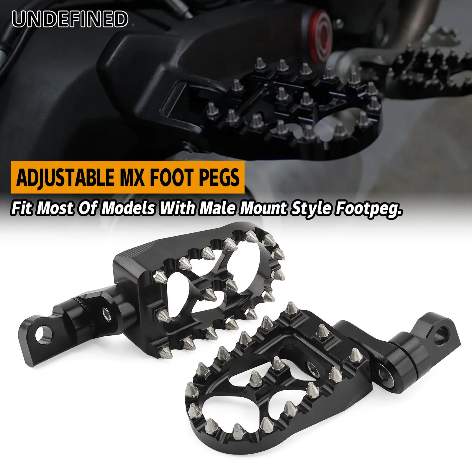 Motorcycle MX Foot Pegs Wide Pedals Male Mount Footrest for Harley Sportster XL883 Dyna Street Bob Road King Street Glide Fatboy