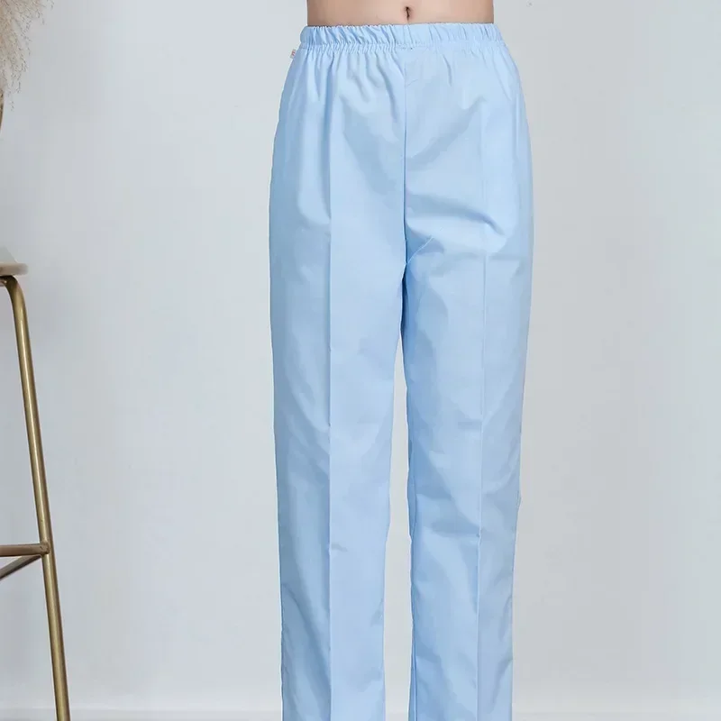 Nurse Pants Women's All-season White Loose Medical Work Pants Powder Blue Doctor Men's Size Elastic Breathable Pants