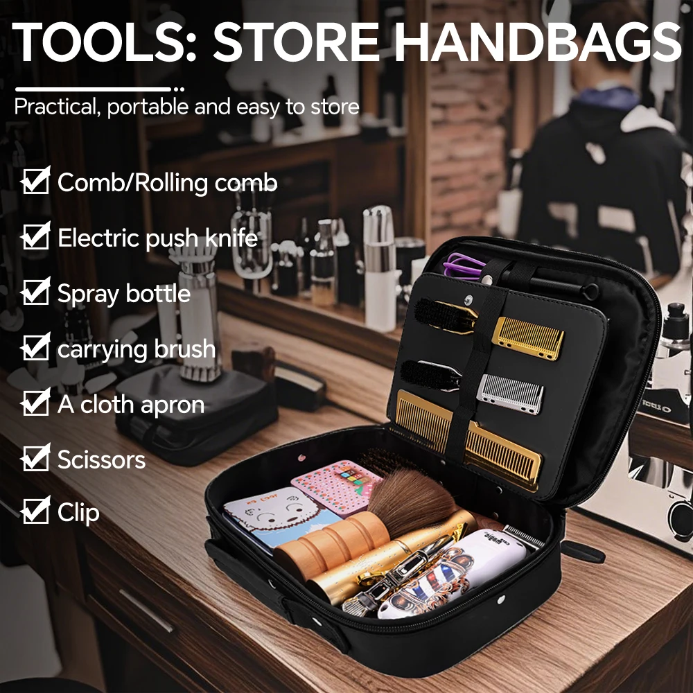 

Набор инструментов для парикмахерской, компактный, легкий органайзер большой емкости, универсальный набор для стрижки для салона и путешествий, парикмахерская
