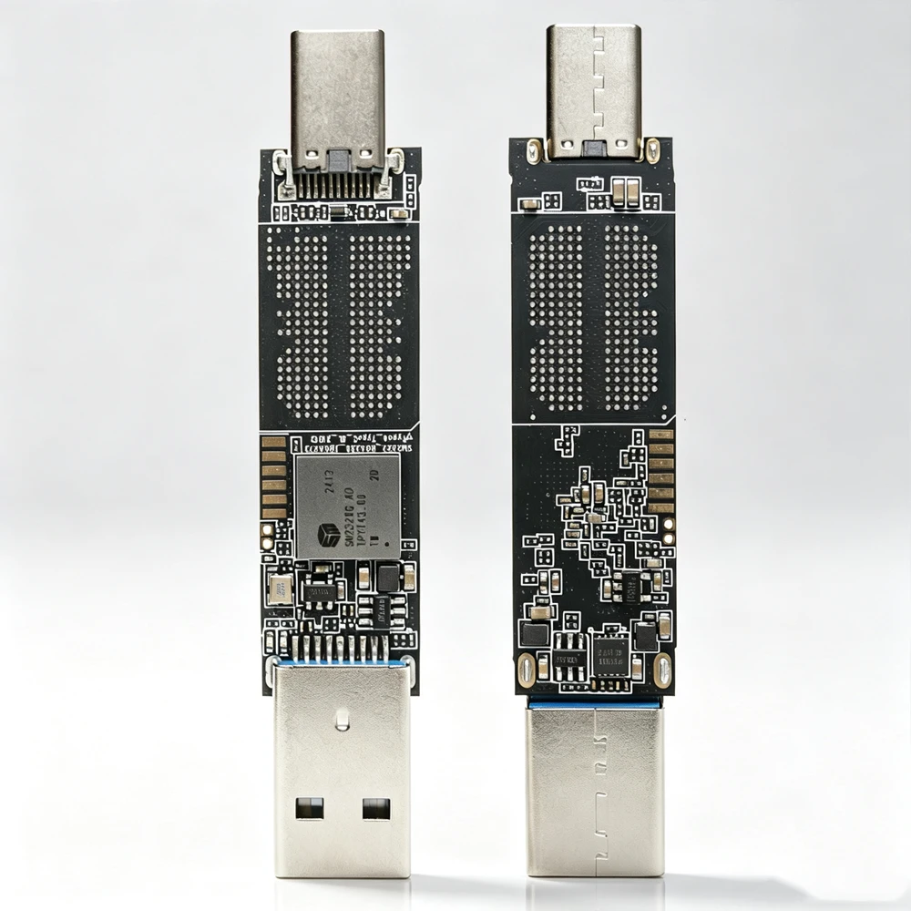 DIY Flash Drive PCB High Speed USB3.2 Type C SM2320 Controller BGA272 Double Sided Solder Pad Portable Storage
