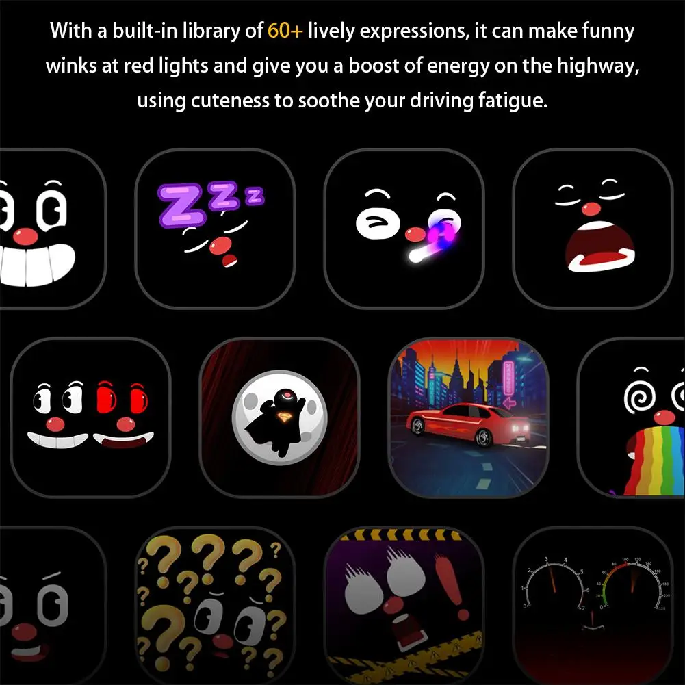 Car Intelligent Robot Mounted Toys Accessories Electronic Pets, Fashion Companions Over 60 Expression Touch Screen Sound Effects