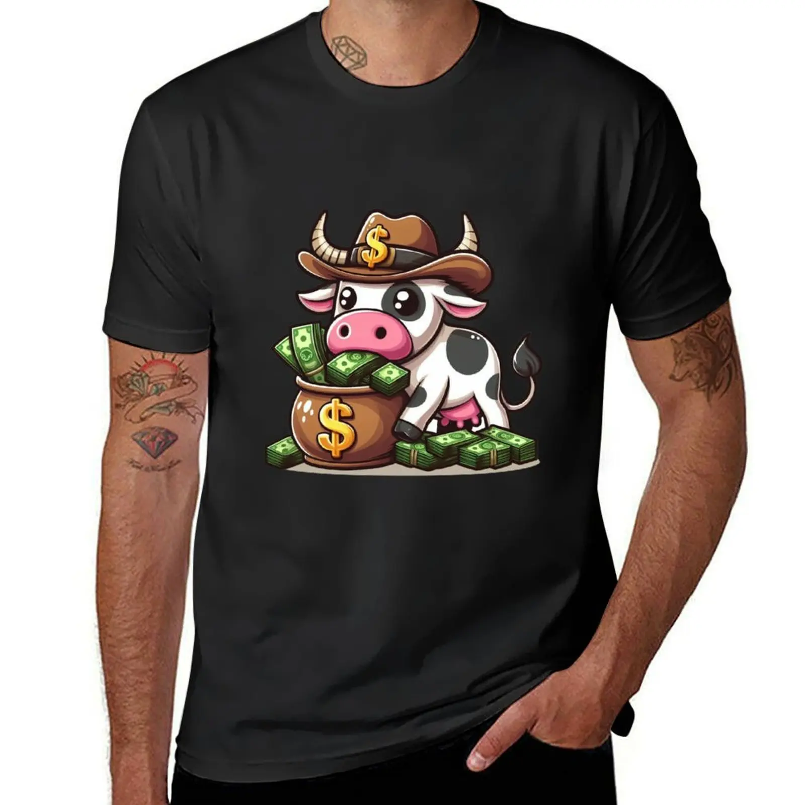 The Cutest Cartoon Cows Cash Come Home Funny Cute T-Shirt new edition anime plus size tops mens graphic t-shirts anime