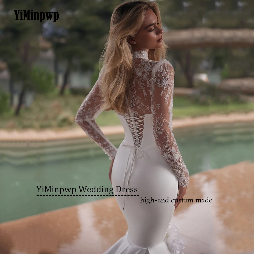 فساتين زفاف فاخرة حورية البحر للنساء 2025 فستان زفاف من الساتان مطوي بدون حمالات وأربطة بدون ظهر فيستدوس دي نوفيا مخصص