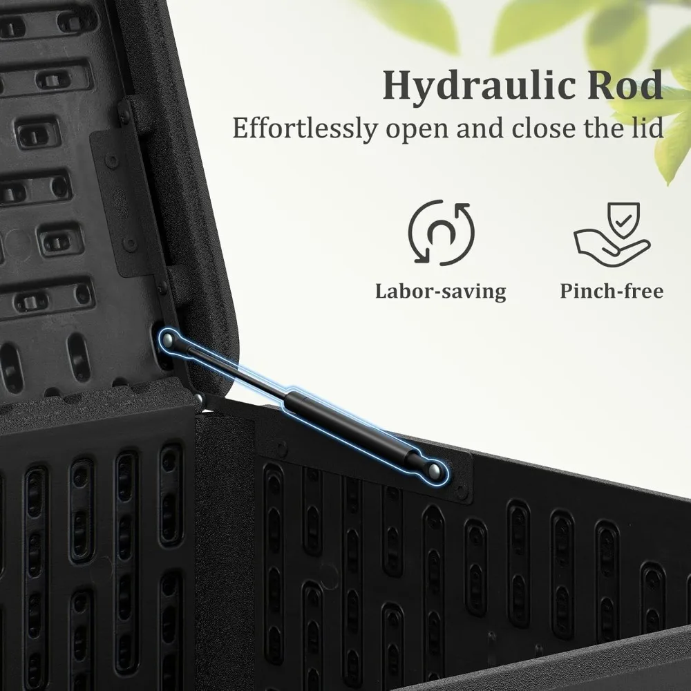 صندوق تخزين خارجي سعة 100 جالون، مقعد تخزين خارجي من الراتنج مع غطاء قابل للقفل، صندوق سطح مقاوم للماء لأدوات الحدائق، Po