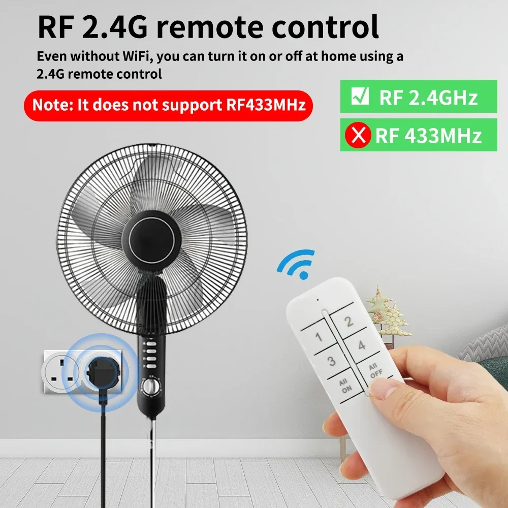 Bluetooth Smart-Steckdose UK-Stecker RF2.4G Kabellose Fernbedienungssteckdose mit EWewLink App Zeitgesteuerter Steckdosenschalter – Detail 4