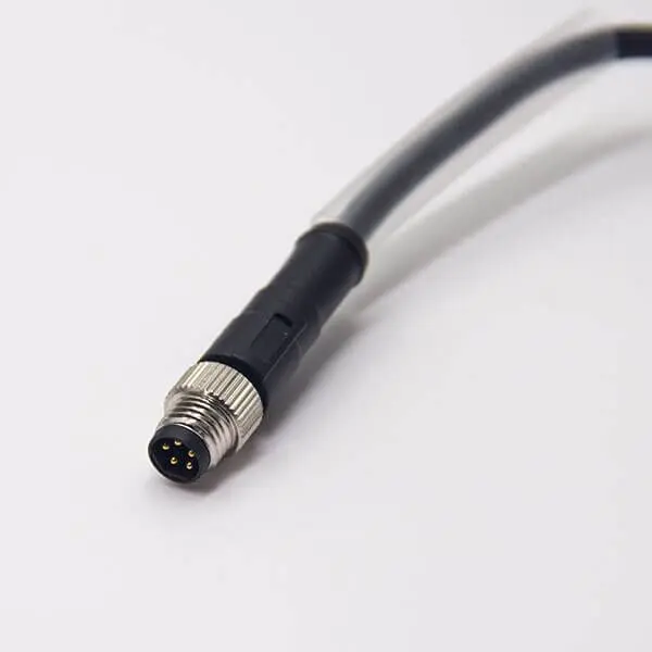 Female M8 5 Pin Connector Type B Straight Solder Sensor Cable, 24AWG 1M IP67 Waterproof 8mm Industrial Aviation Adapter