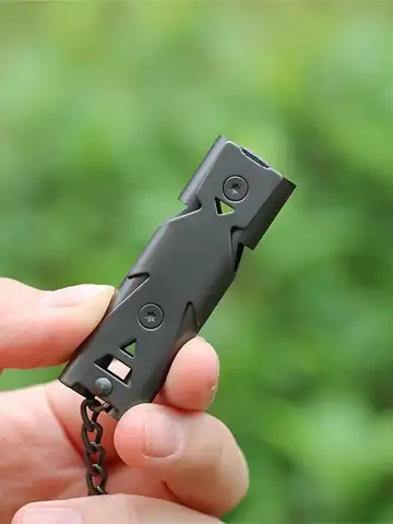 Double Pipe Whistle Pendant Keychain High Decibel Portable Outdoor Survival Emergency Camping Tool Multifunction Whistle 1PC