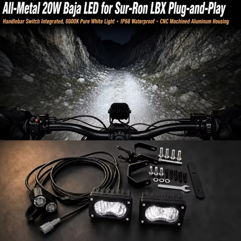 Rock Light for Sur-Ron LBX -   20W Baja LED with Dual Switch for Light Bee X Talaria MX Underbody Off Road