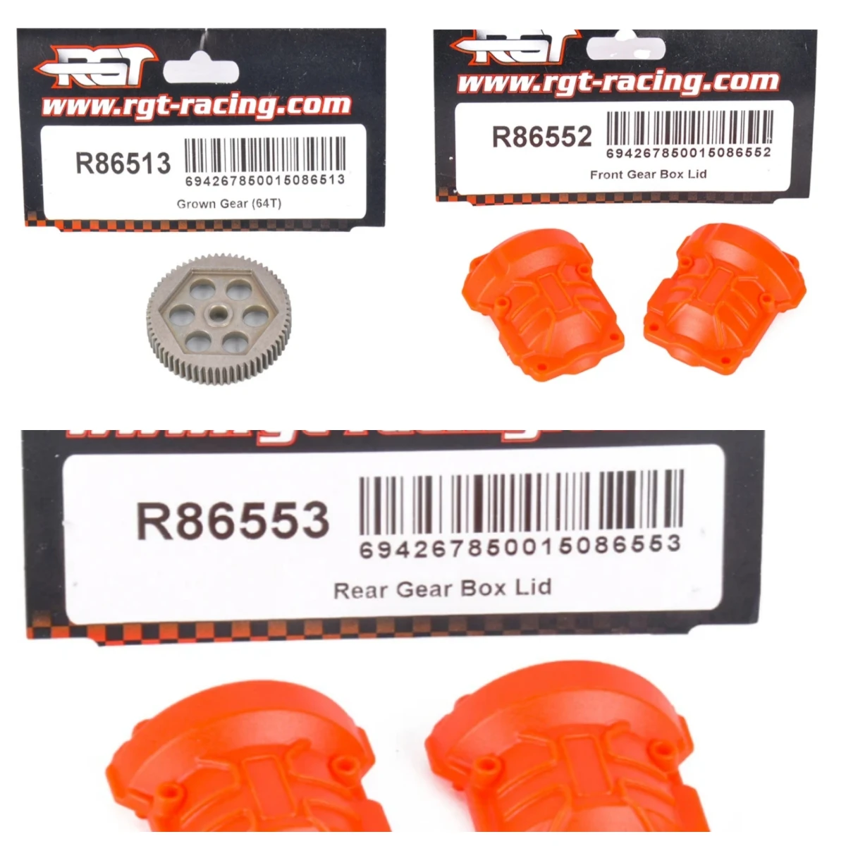

Крышка переднего редуктора RGT R86552 и крышка заднего редуктора R86553 для радиоуправляемого внедорожника EX86190 1/10 4WD Real Hard-core