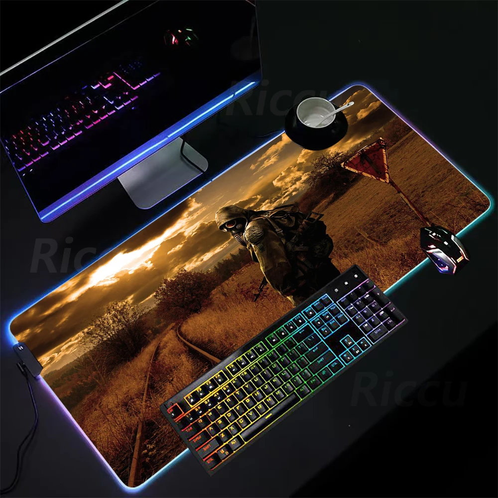 Imagem -02 - Led Rgb Gaming Mouse Pad pc Table Mats Desktop Acessório Impressão de Alta Definição Hot Selling Item Stalker 2