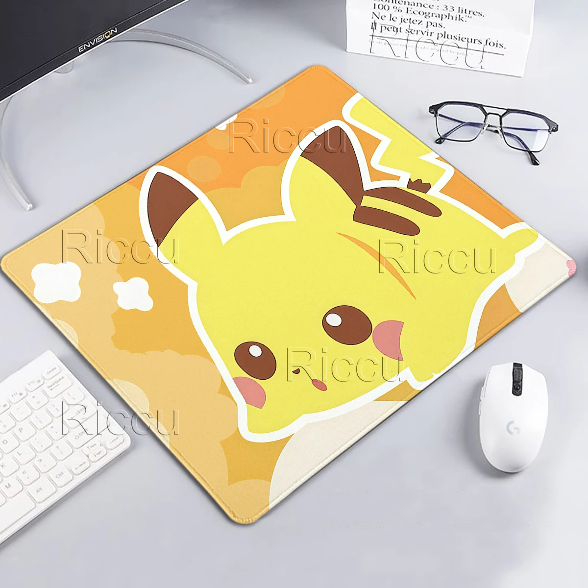 Children's Anime Rubber Mouse Pad Small Pokémon Gengar Psyduck Desk Carpet Anti-Slip Offices Accessories Locking Edge Table Rugs