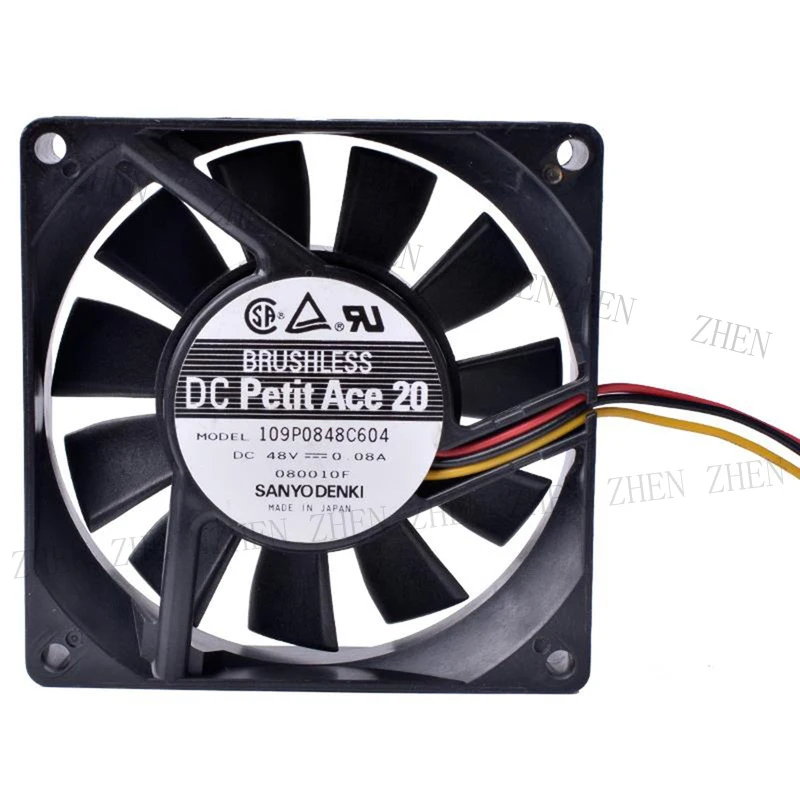 S New 109P0848C604 48V 0.08A 3-Wire inverter cooling fan For Sanyo