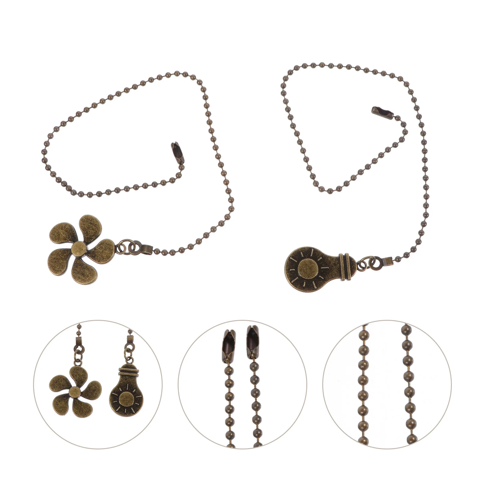 2 قطعة مروحة كروية مطرزة سحب ضوء السقف سلسلة سحب سلسلة قلادة لمروحة السقف الثريا ملحقات الإضاءة الزخرفية